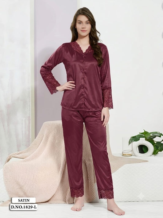 Lace Satin Sleepwear Set