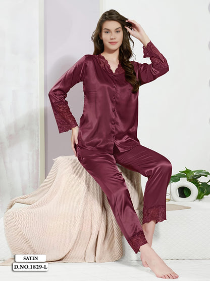 Lace Satin Sleepwear Set