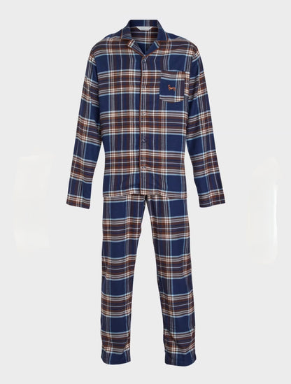 Navy check pj set
