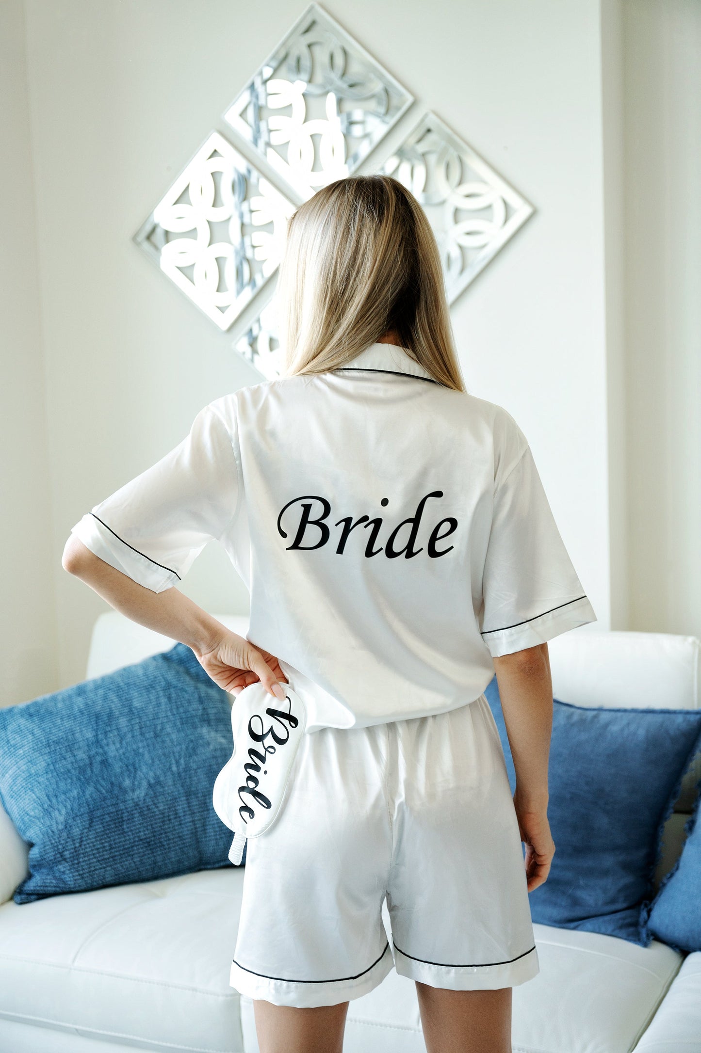 Bride Satin Short Set with Eyemask