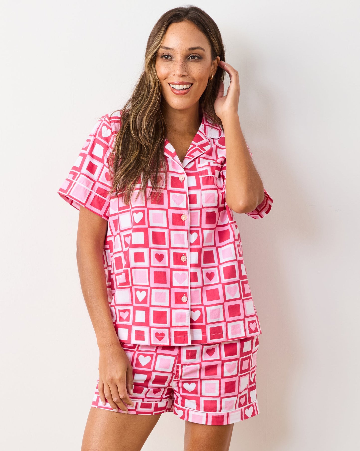 Valentines Check  Short  Set