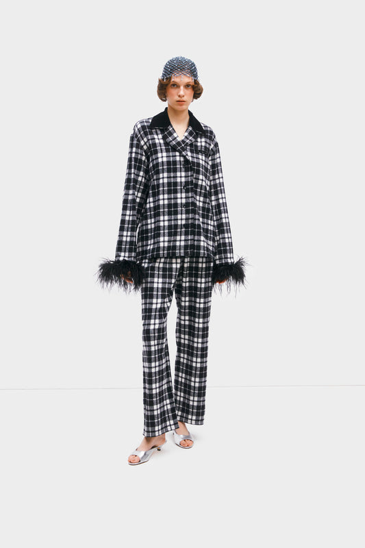 Cotton Check Feather Nightwear