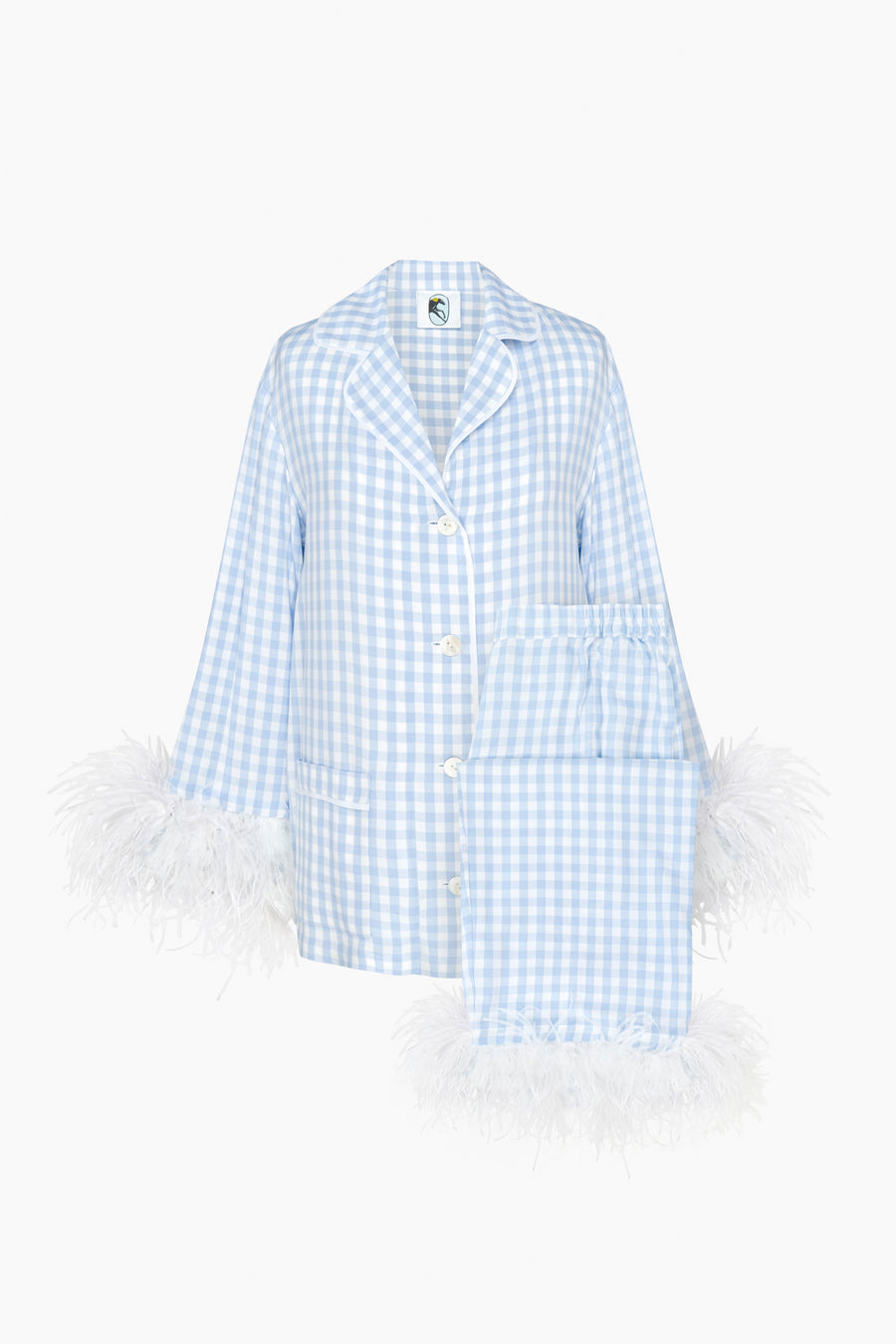 Blue Check Cotton Feather Nightwear