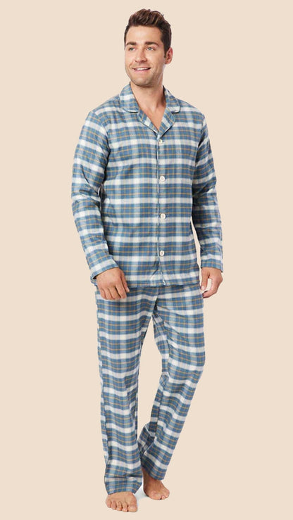 Blue Check Men's Cotton Pajama